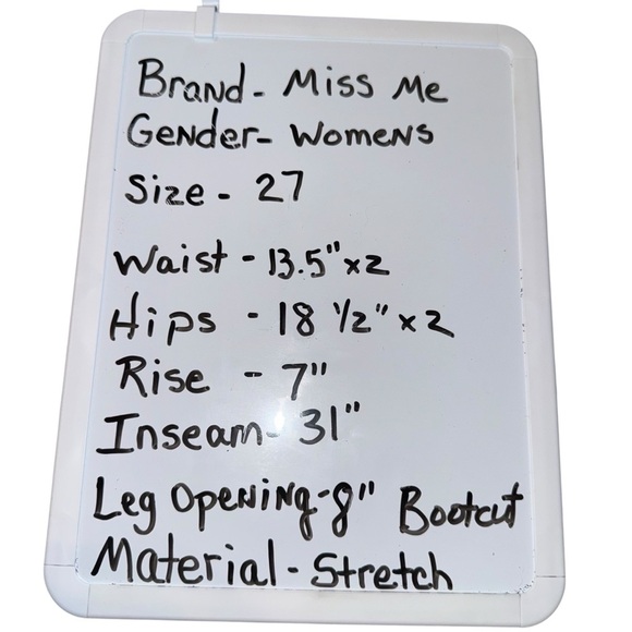 Miss Me Jeans Women’s Fleur De Lis SZ 27 Blue Distressed Boot Whiskering - Picture 7 of 7